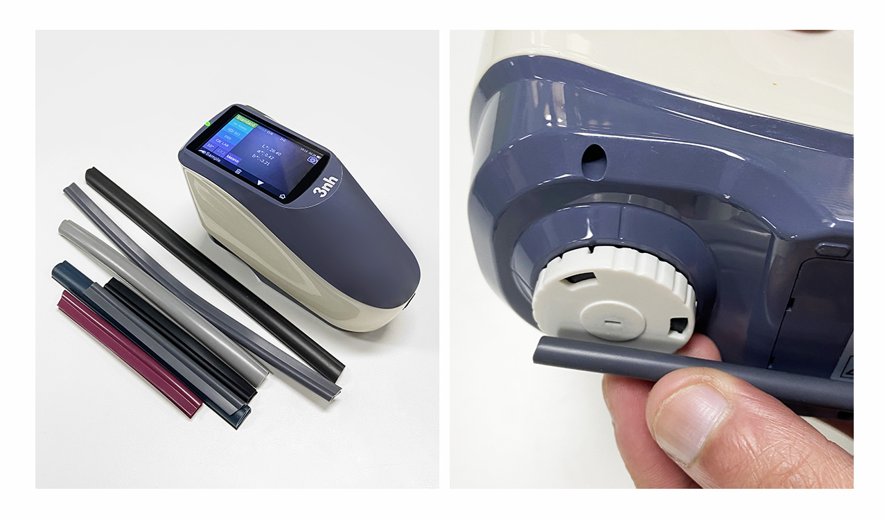 Foldable rubber and elastomer color measurement